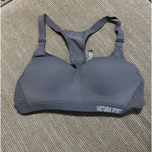 Victoria Sport | Gray Racerback Padded Sports Bra, Great Support